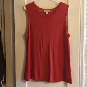 Coral silk/cotton tank